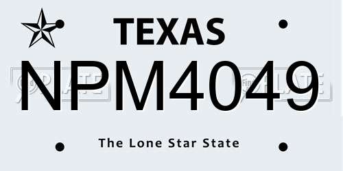 NPM4049 Texas License Plate