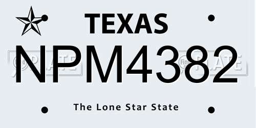 NPM4382 Texas License Plate