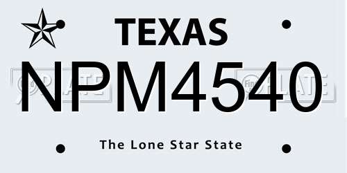NPM4540 Texas License Plate