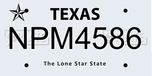 NPM4586 Texas License Plate