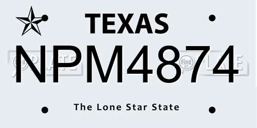 NPM4874 Texas License Plate