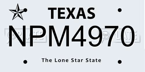 NPM4970 Texas License Plate