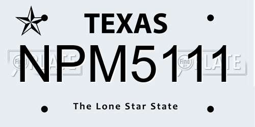 NPM5111 Texas License Plate