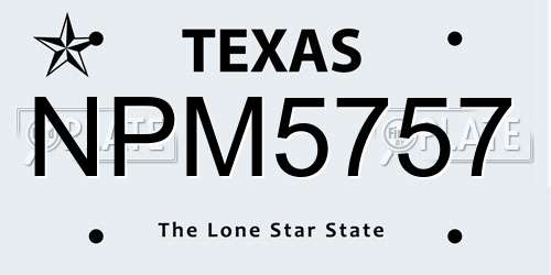 NPM5757 Texas License Plate