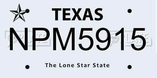 NPM5915 Texas License Plate