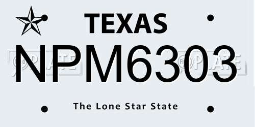 NPM6303 Texas License Plate