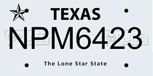 NPM6423 Texas License Plate