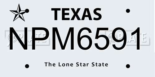 NPM6591 Texas License Plate