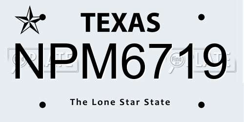 NPM6719 Texas License Plate