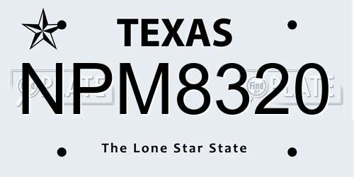 NPM8320 Texas License Plate