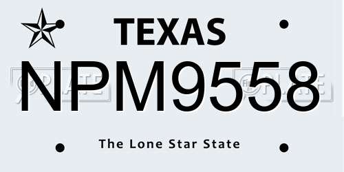NPM9558 Texas License Plate