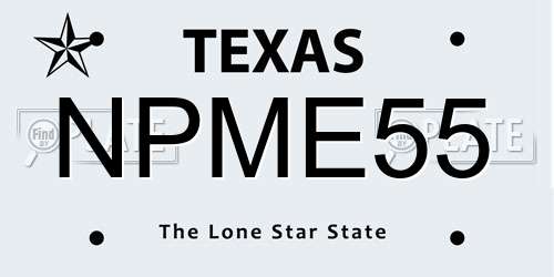 NPME55 Texas License Plate