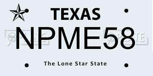 NPME58 Texas License Plate