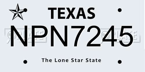 NPN7245 Texas License Plate