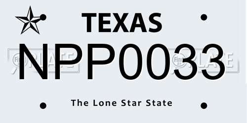 NPP0033 Texas License Plate