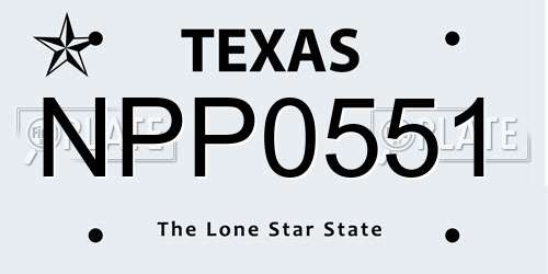 NPP0551 Texas License Plate
