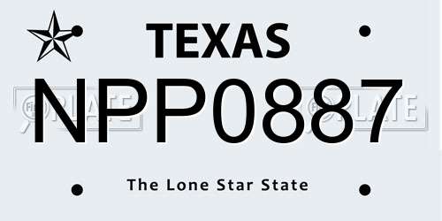 NPP0887 Texas License Plate