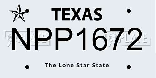 NPP1672 Texas License Plate