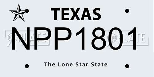 NPP1801 Texas License Plate
