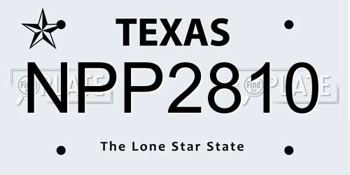 NPP2810 Texas License Plate