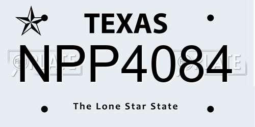 NPP4084 Texas License Plate