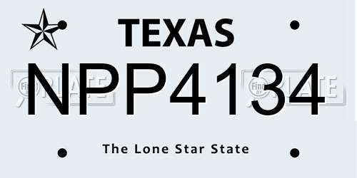 NPP4134 Texas License Plate