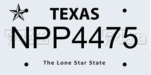 NPP4475 Texas License Plate
