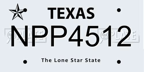 NPP4512 Texas License Plate