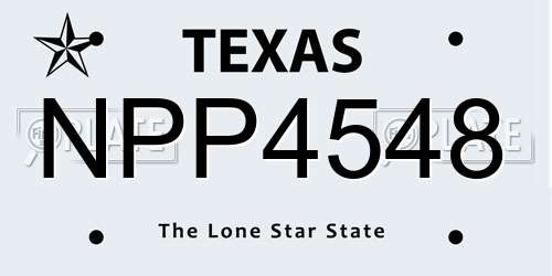 NPP4548 Texas License Plate
