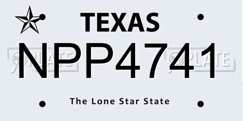 NPP4741 Texas License Plate