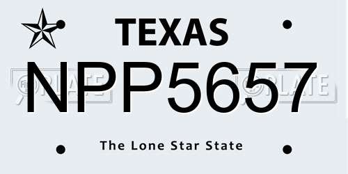 NPP5657 Texas License Plate