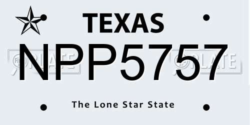 NPP5757 Texas License Plate