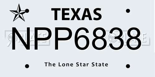 NPP6838 Texas License Plate