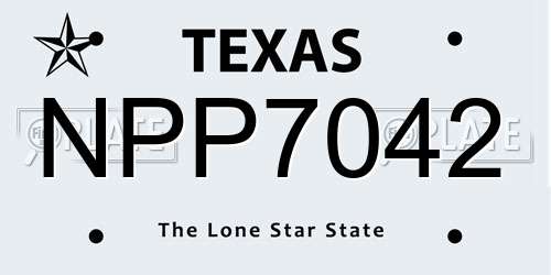 NPP7042 Texas License Plate