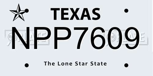 NPP7609 Texas License Plate