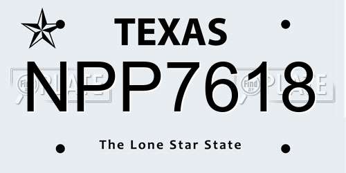 NPP7618 Texas License Plate