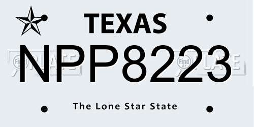 NPP8223 Texas License Plate