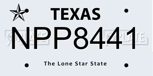 NPP8441 Texas License Plate