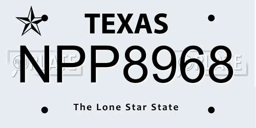 NPP8968 Texas License Plate