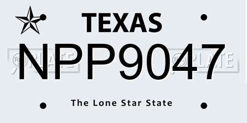 NPP9047 Texas License Plate