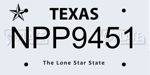 NPP9451 Texas License Plate