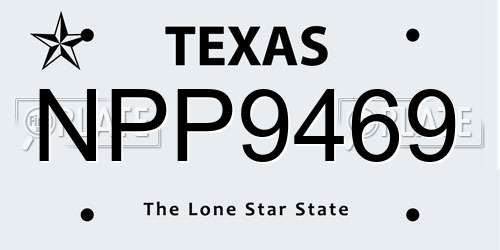 NPP9469 Texas License Plate