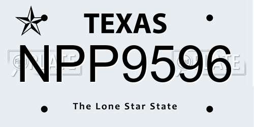 NPP9596 Texas License Plate
