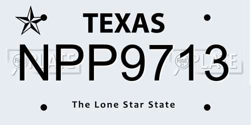 NPP9713 Texas License Plate