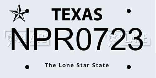 NPR0723 Texas License Plate