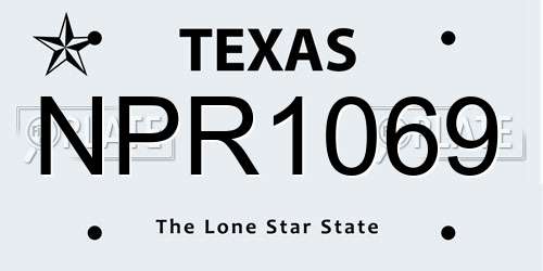 NPR1069 Texas License Plate