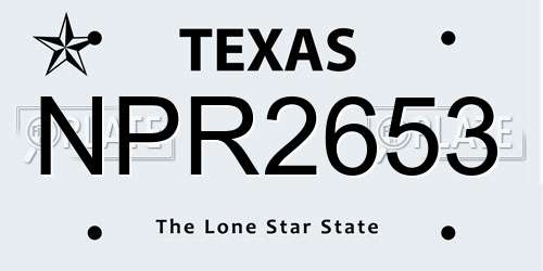NPR2653 Texas License Plate