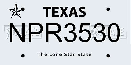 NPR3530 Texas License Plate