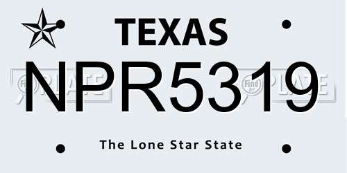 NPR5319 Texas License Plate