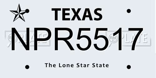 NPR5517 Texas License Plate